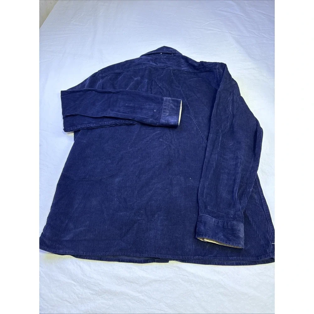 Banana Republic Corduroy Shirt Mens XL NAVY Button Up Long Sleeve Pockets JACKET
